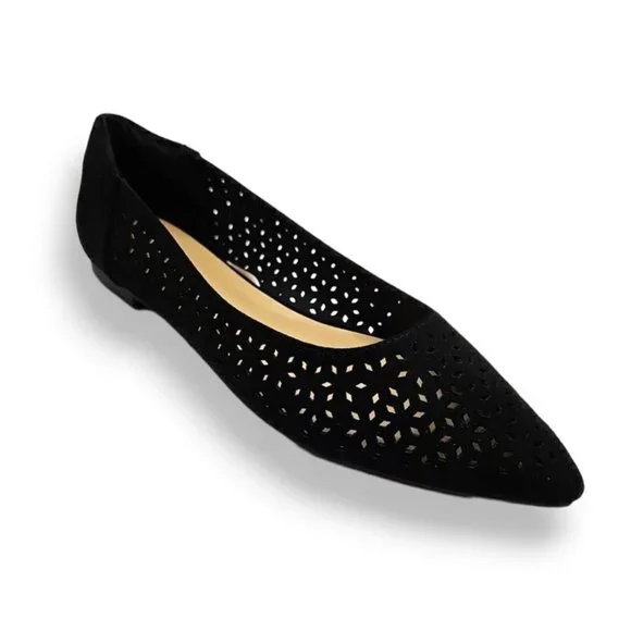 Women's Pointed Toe Ballet Flats Casual Soft Slip On Classic Shoes Black size 7 - Picture 3 of 12